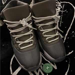 Gray and White High-Top Sneakers